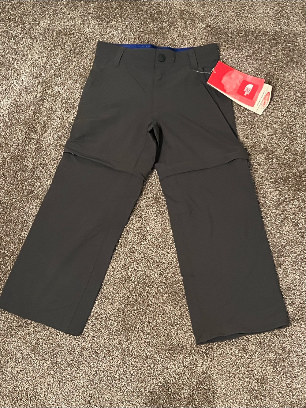 The North Face boys Convertible Black Zip-Off Hiking Pants